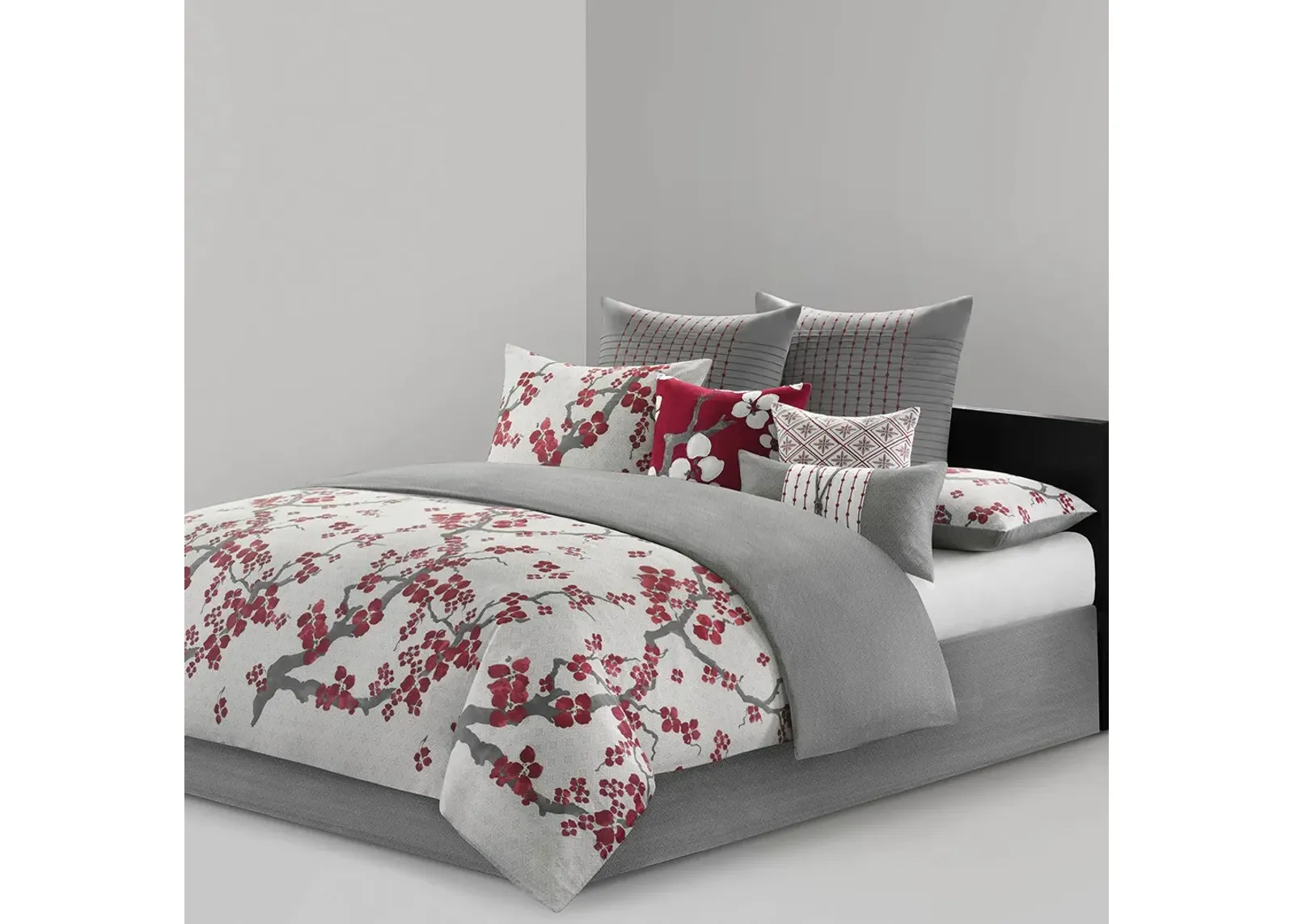 Olliix by N Natori Cherry Blossom Multi Queen Comforter Mini Set