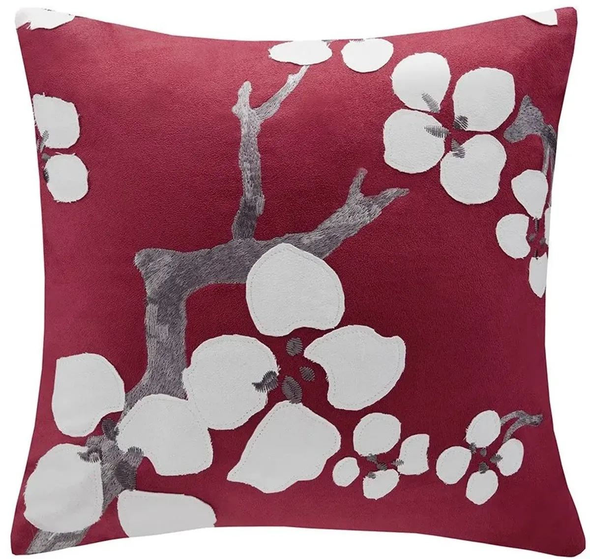 Olliix by N Natori Red Cherry Blossom Square Pillow