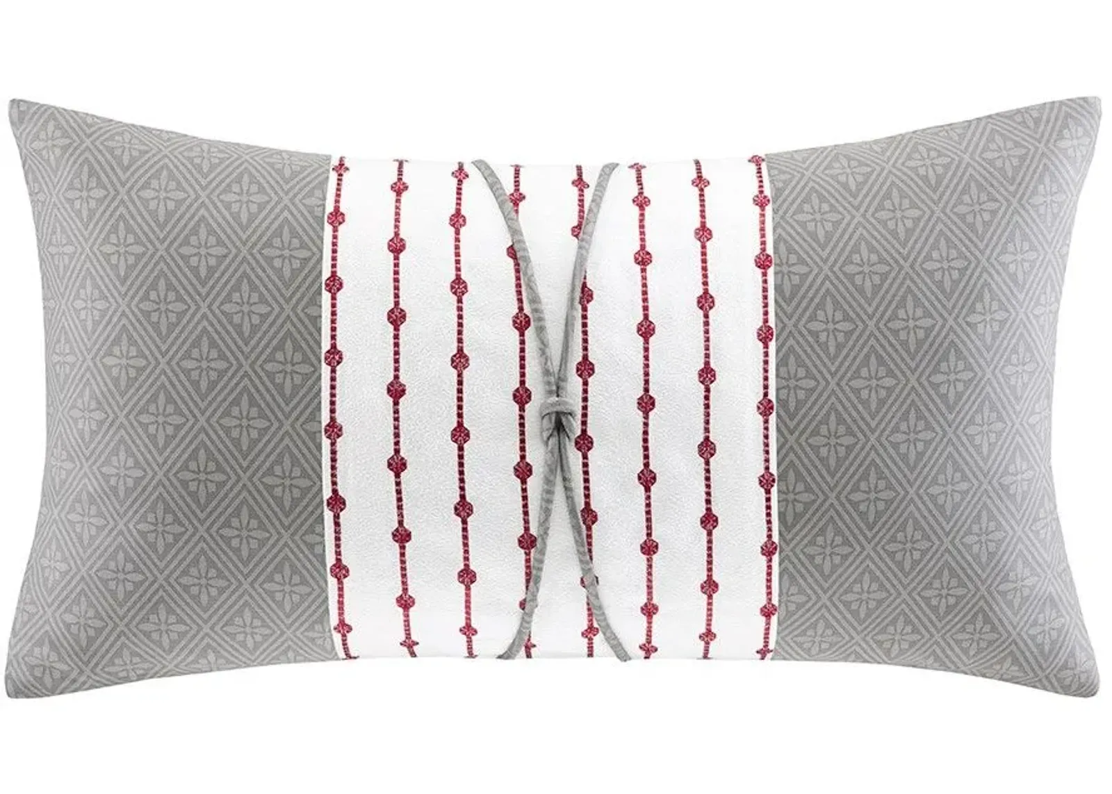 Olliix by N Natori Grey Cherry Blossom Oblong Pillow