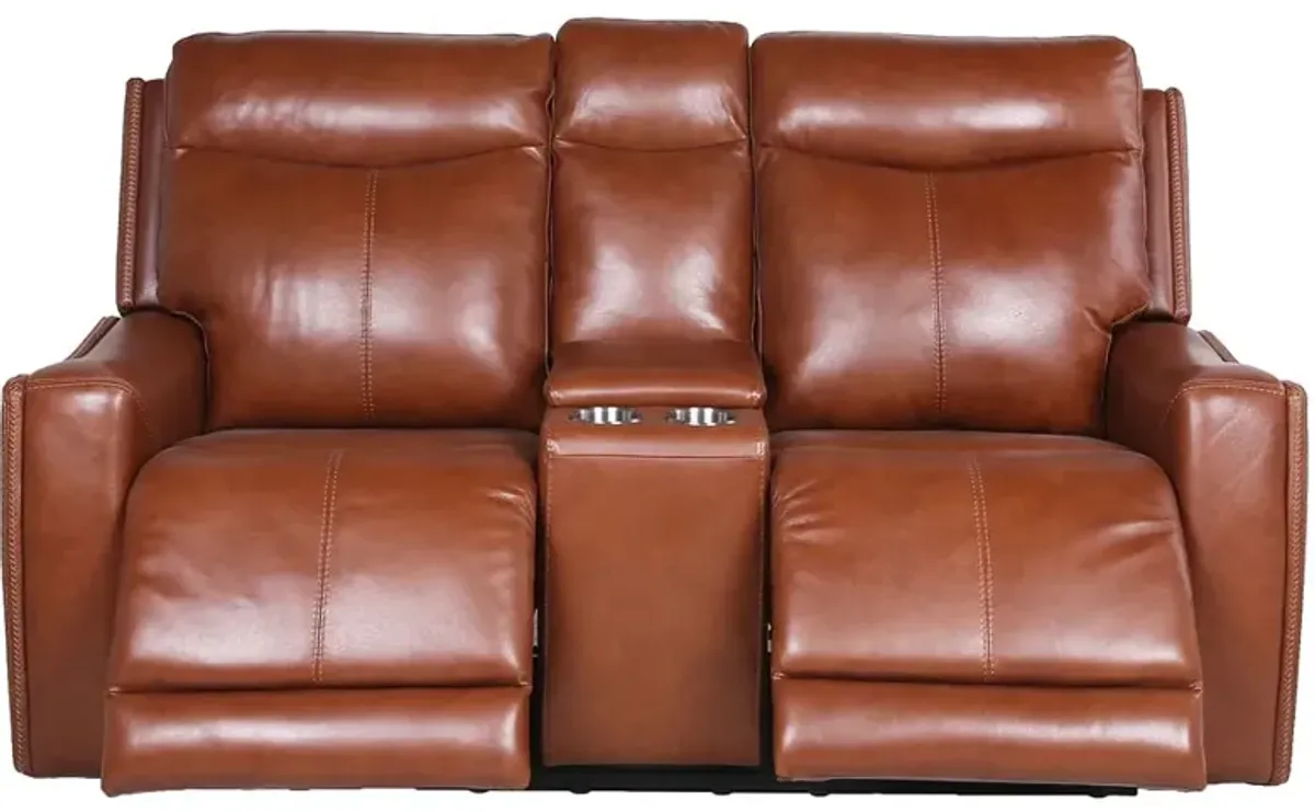 Steve Silver Co. Natalia Coach Dual Power Reclining Loveseat with Console