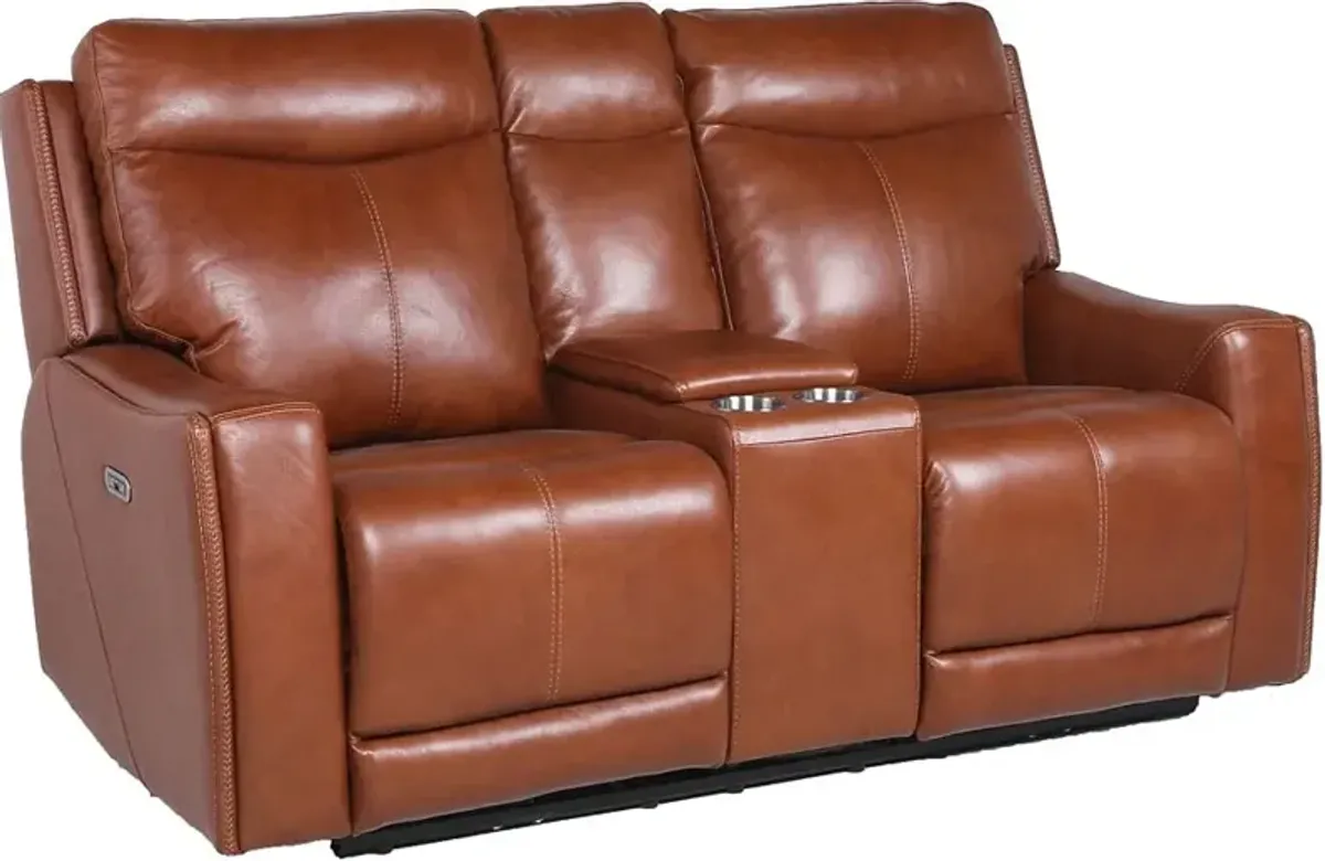 Steve Silver Co. Natalia Coach Dual Power Reclining Loveseat with Console