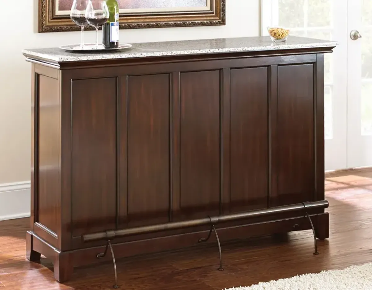 Steve Silver Co. Newbury Cherry Bar Unit with Silverstone Top