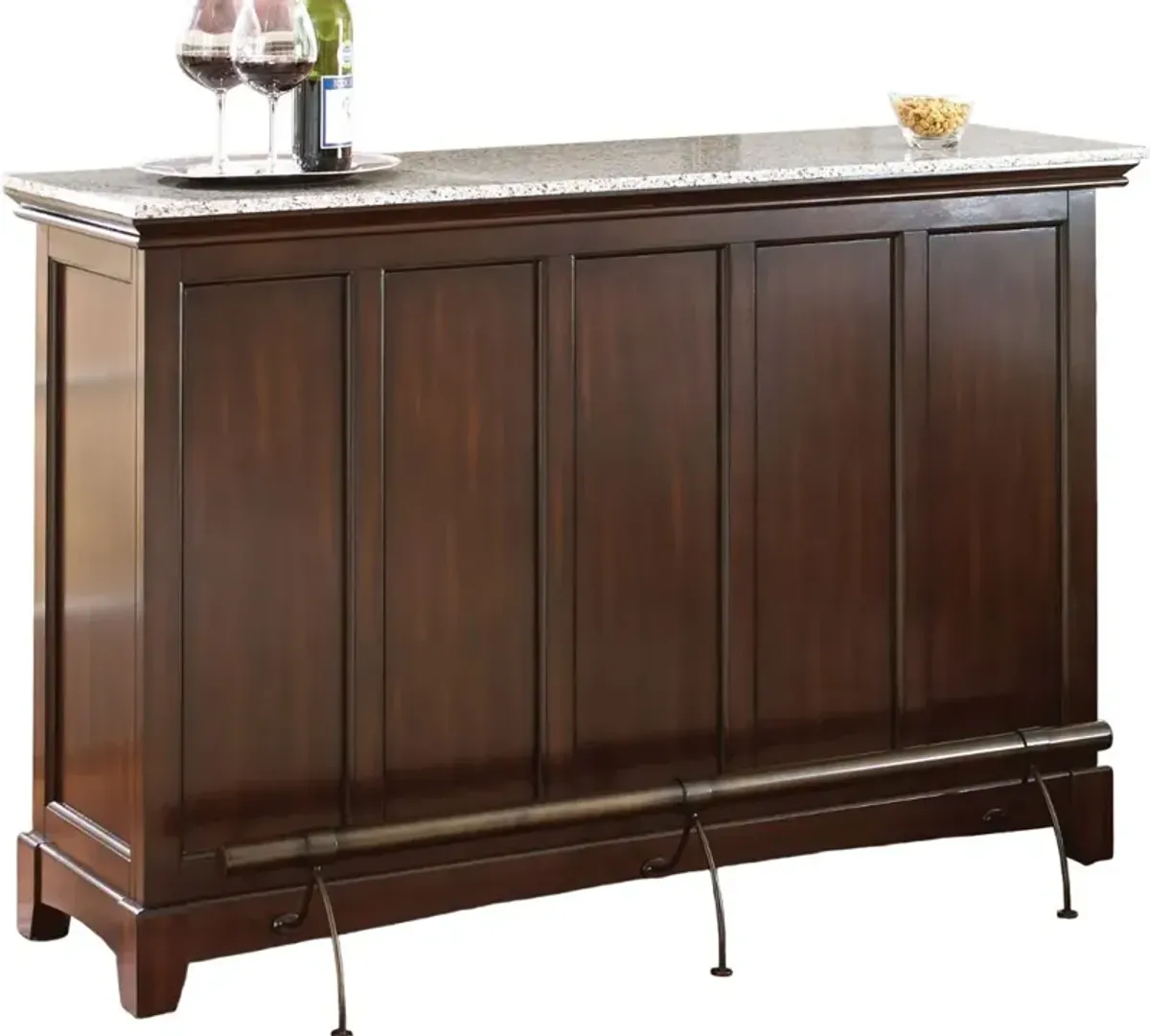 Steve Silver Co. Newbury Silverstone Bar Cabinet with Cherry Base