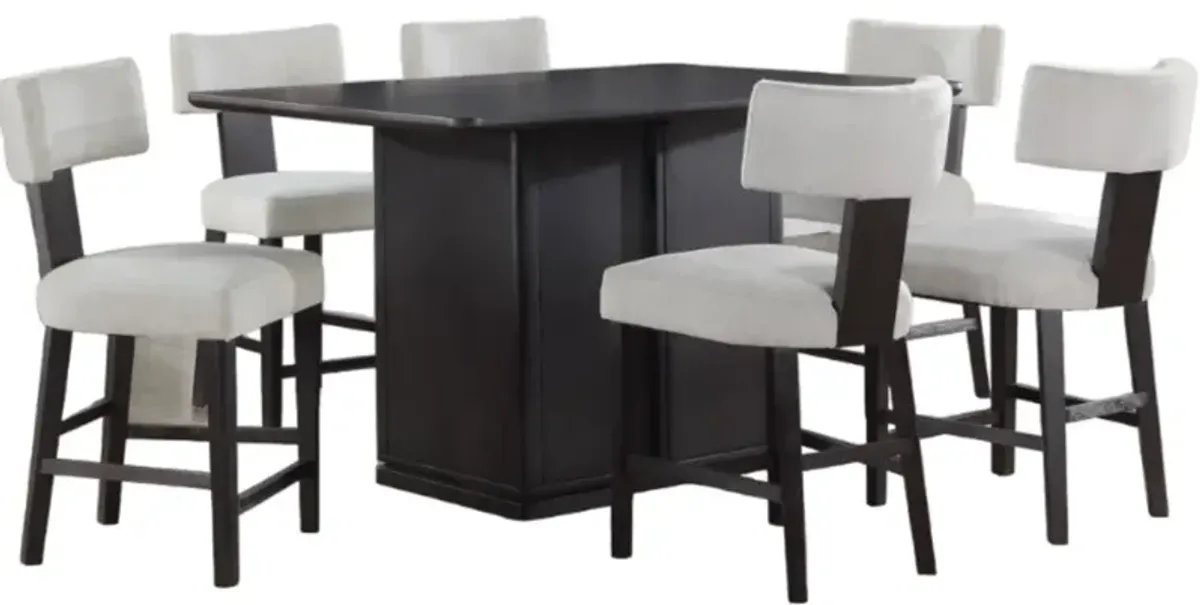 Steve Silver Co. Oakley 7-Piece Black Counter Height Dining Set