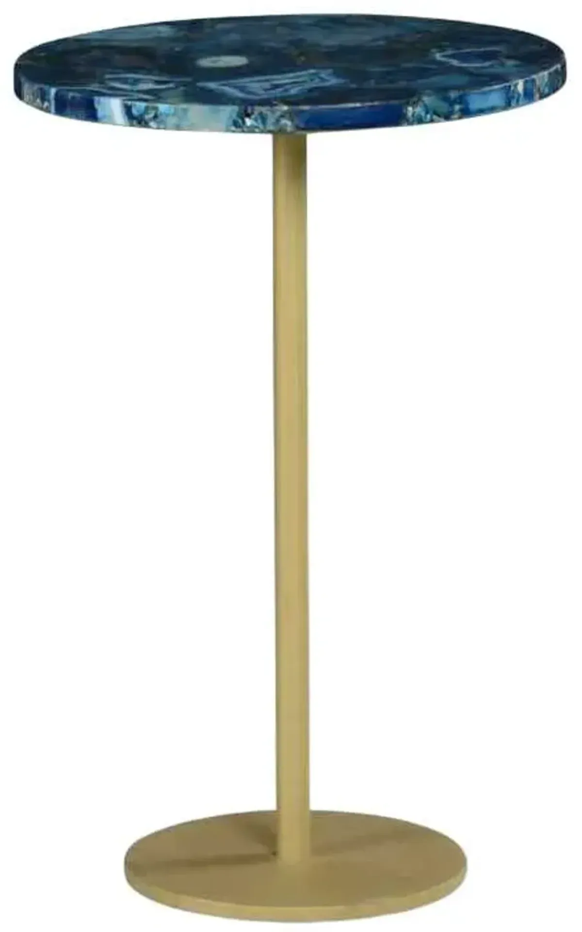 Steve Silver Co. Oceana Blue Side Table with Gold Base