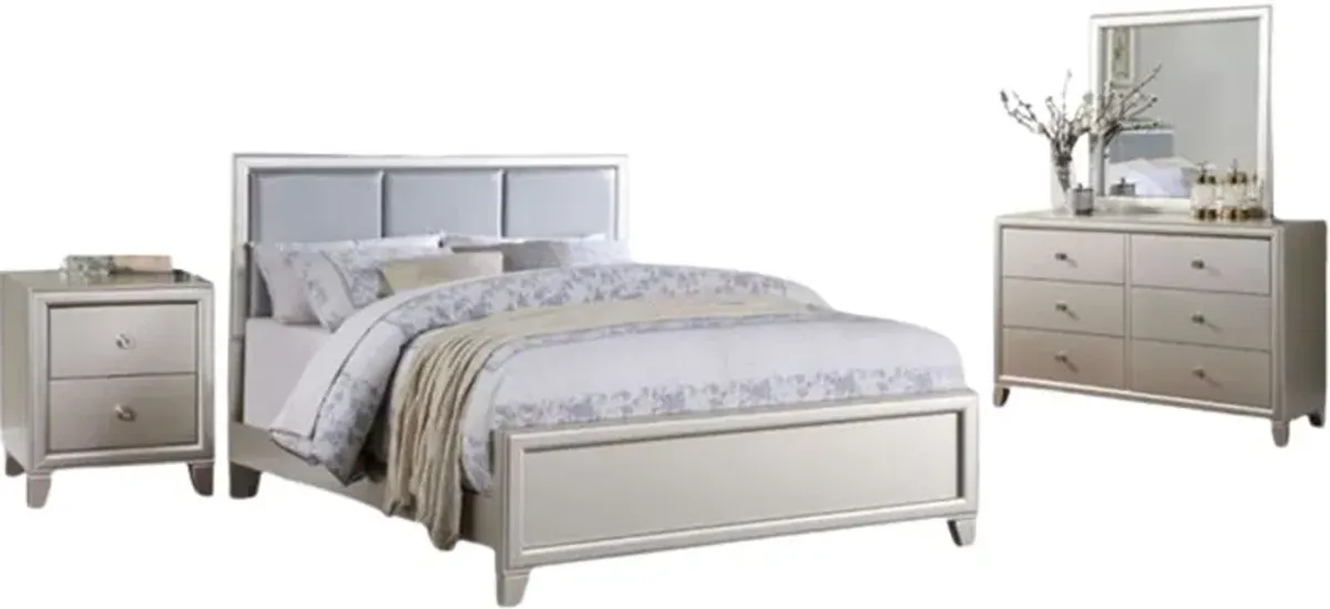 Steve Silver Co. Omni 4-Piece Chrome King Bedroom Set