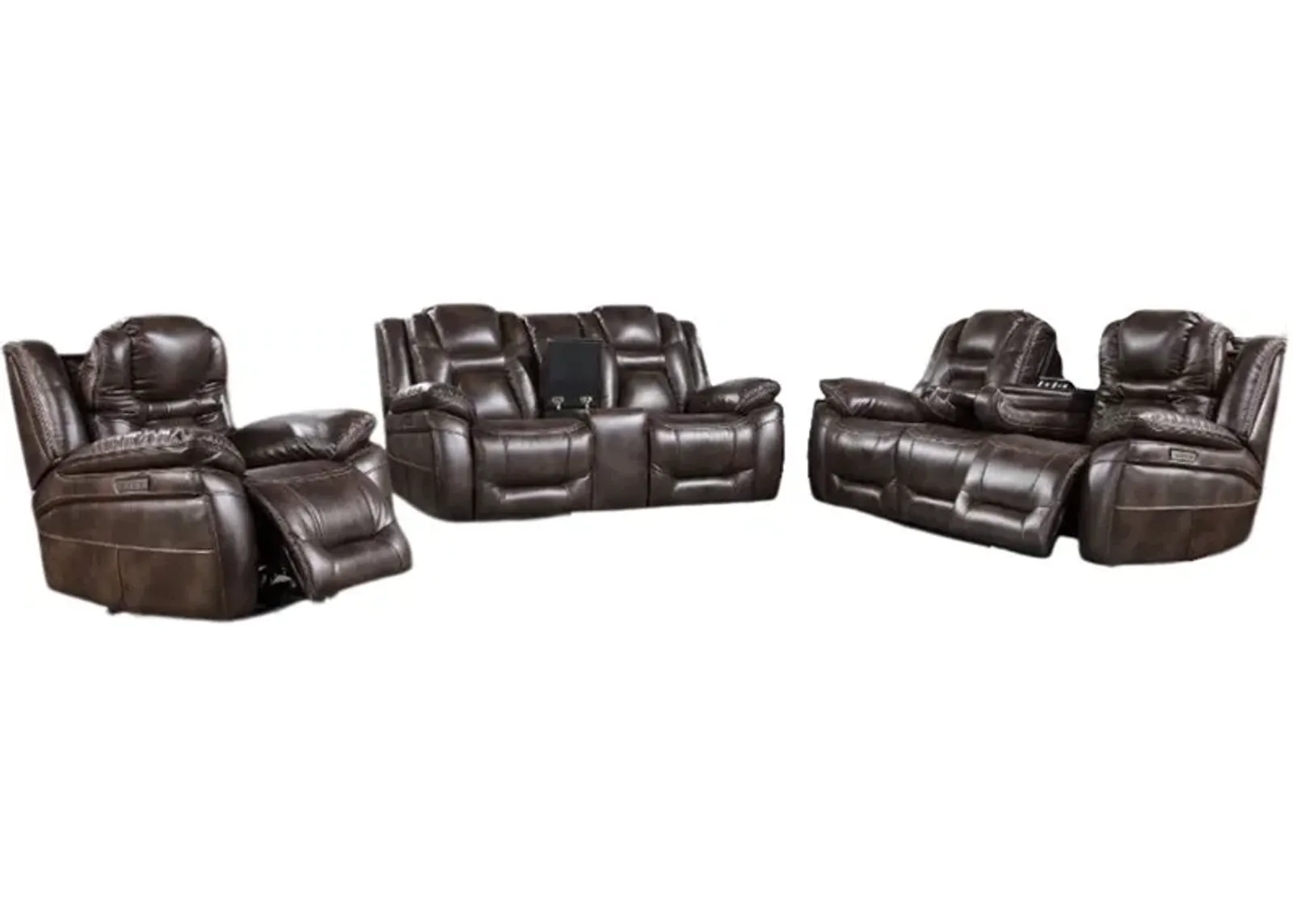 Steve Silver Co. Oportuna 3-Piece Brown Dual Power Reclining Set