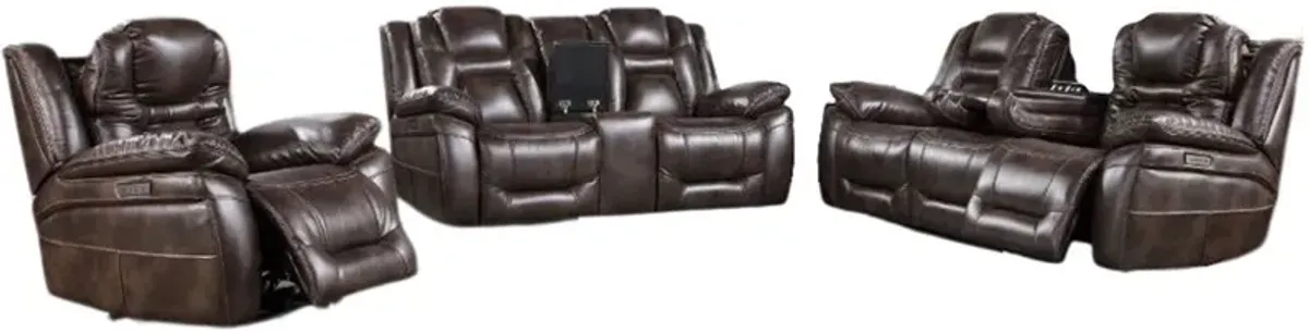 Steve Silver Co. Oportuna 3-Piece Brown Dual Power Reclining Set