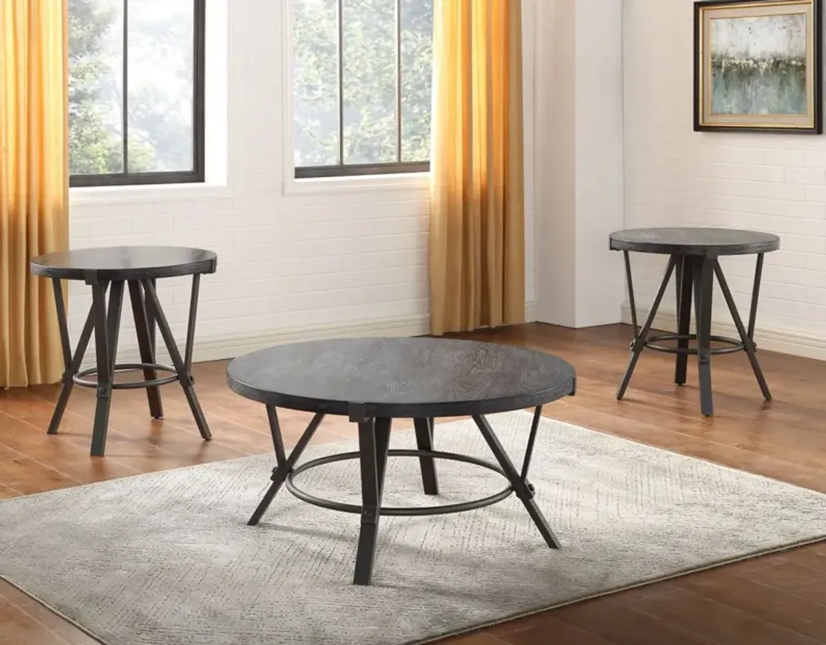 Steve Silver Co. Portland Gunmetal Gray Cocktail Table with Gray Base