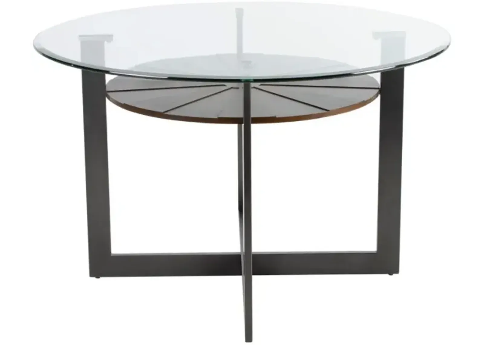 Steve Silver Co. Olson 48'' Round Glass Top Dining Table with Caramel Base