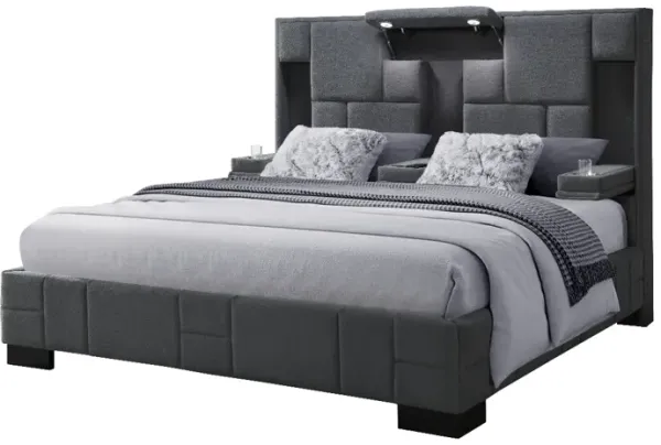 Global Furniture USA Oscar Dark Gray 8 Queen Panel Bed
