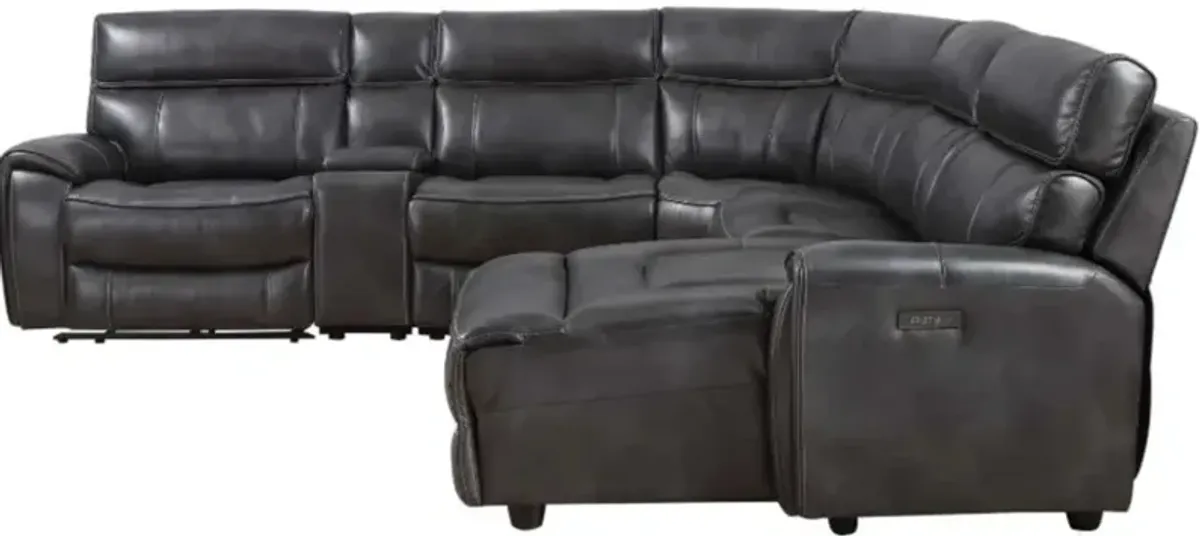 Steve Silver Co. Provo 6-Piece Gray Dual Power L-Shape Sectional