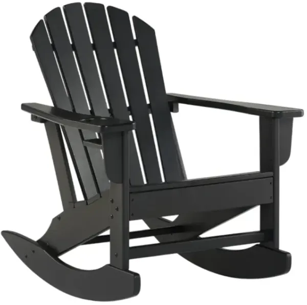 Signature Design by Ashley® Sundown Treasure Black Polyethylene Outdoor Rocking Chair