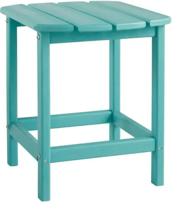 Signature Design by Ashley® Sundown Treasure Turquoise Plastic Outdoor Rectangular End Table