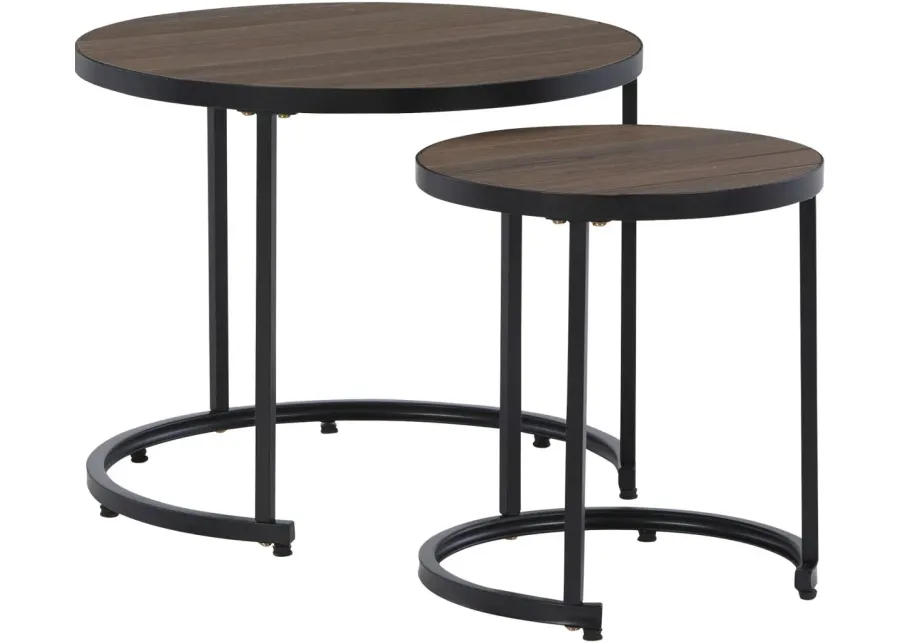 Signature Design by Ashley® Ayla 2-Pieces Brown/Black Nesting End Tables Set