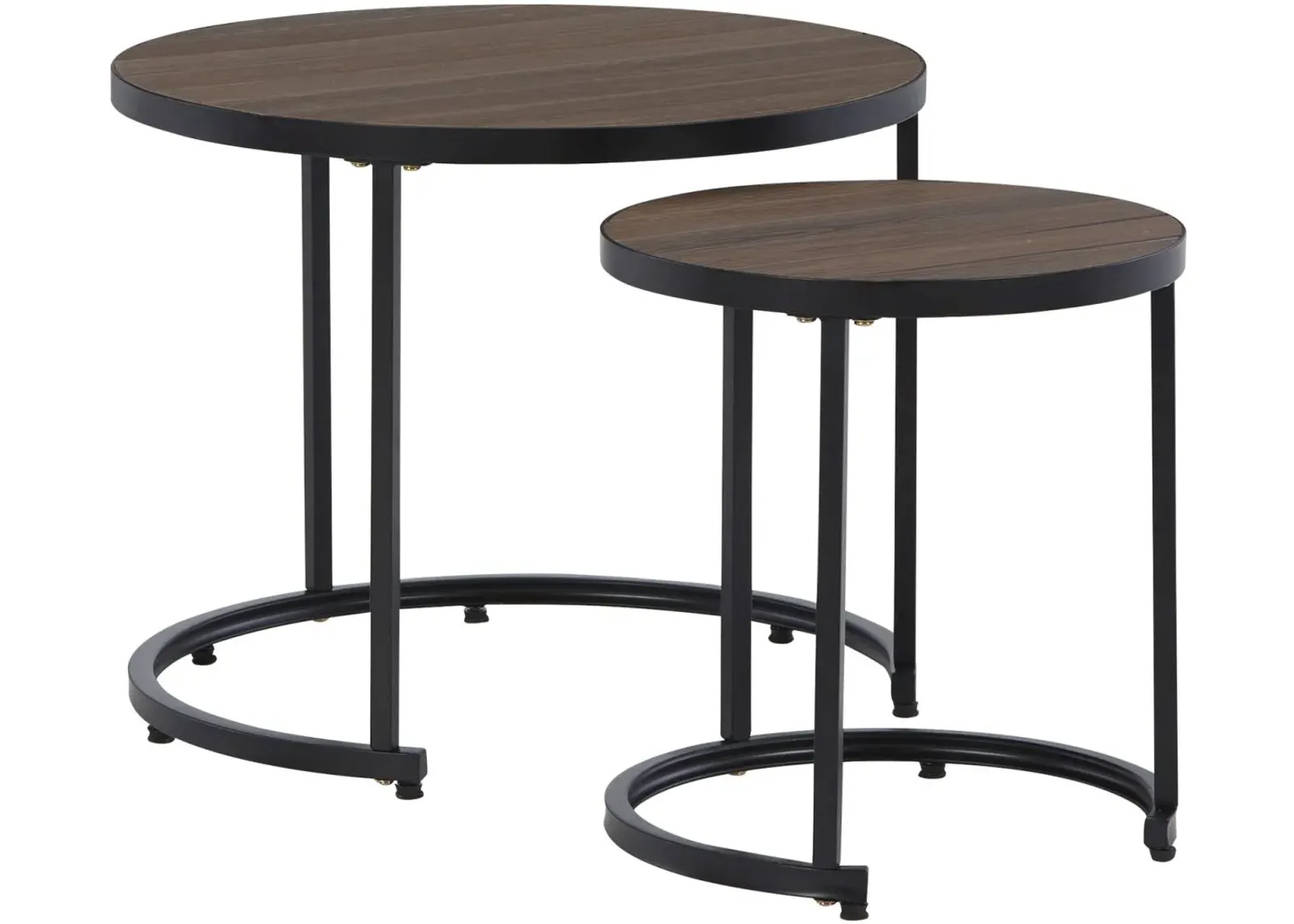 Signature Design by Ashley® Ayla 2-Pieces Brown/Black Nesting End Tables Set