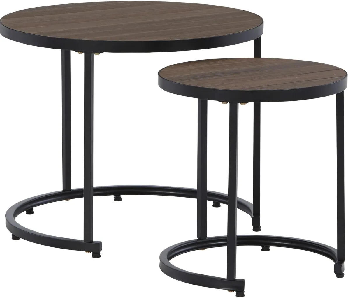Signature Design by Ashley® Ayla 2-Pieces Brown/Black Nesting End Tables Set