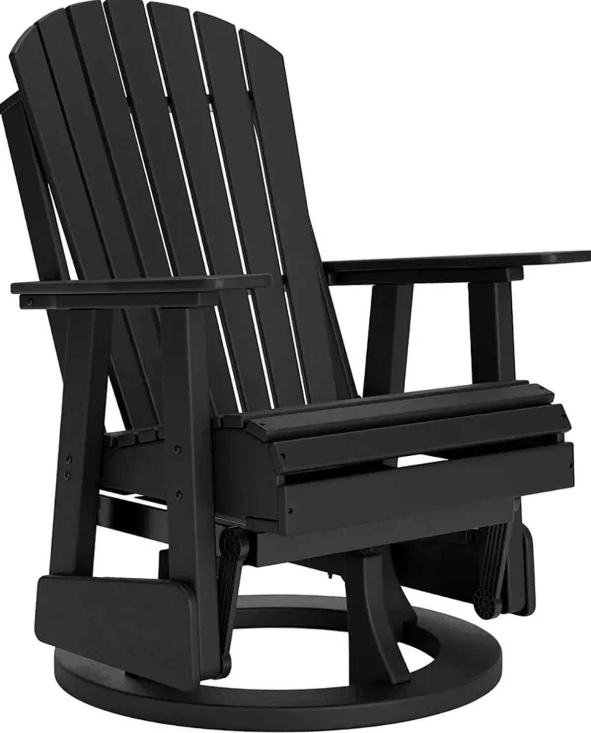 Signature Design by Ashley® Hyland Wave Black Outdoor Polyethylene/Stainless Steel Swivel Glider Chair