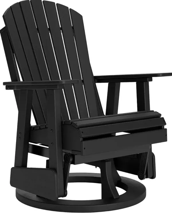 Signature Design by Ashley® Hyland Wave Black Outdoor Polyethylene/Stainless Steel Swivel Glider Chair