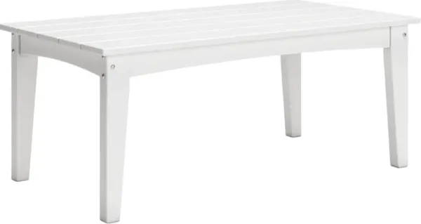 Signature Design by Ashley® Hyland Wave White Polyethylene Outdoor Cocktail Table