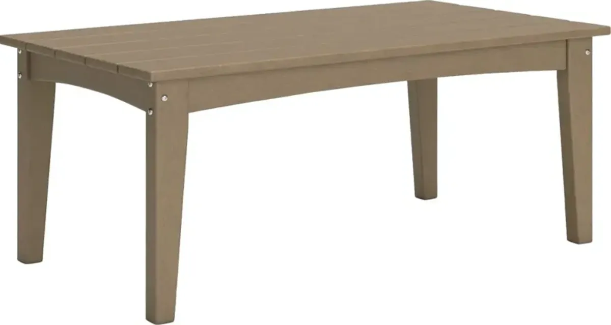 Signature Design by Ashley® Hyland Wave Driftwood Outdoor Plastic Cocktail Table