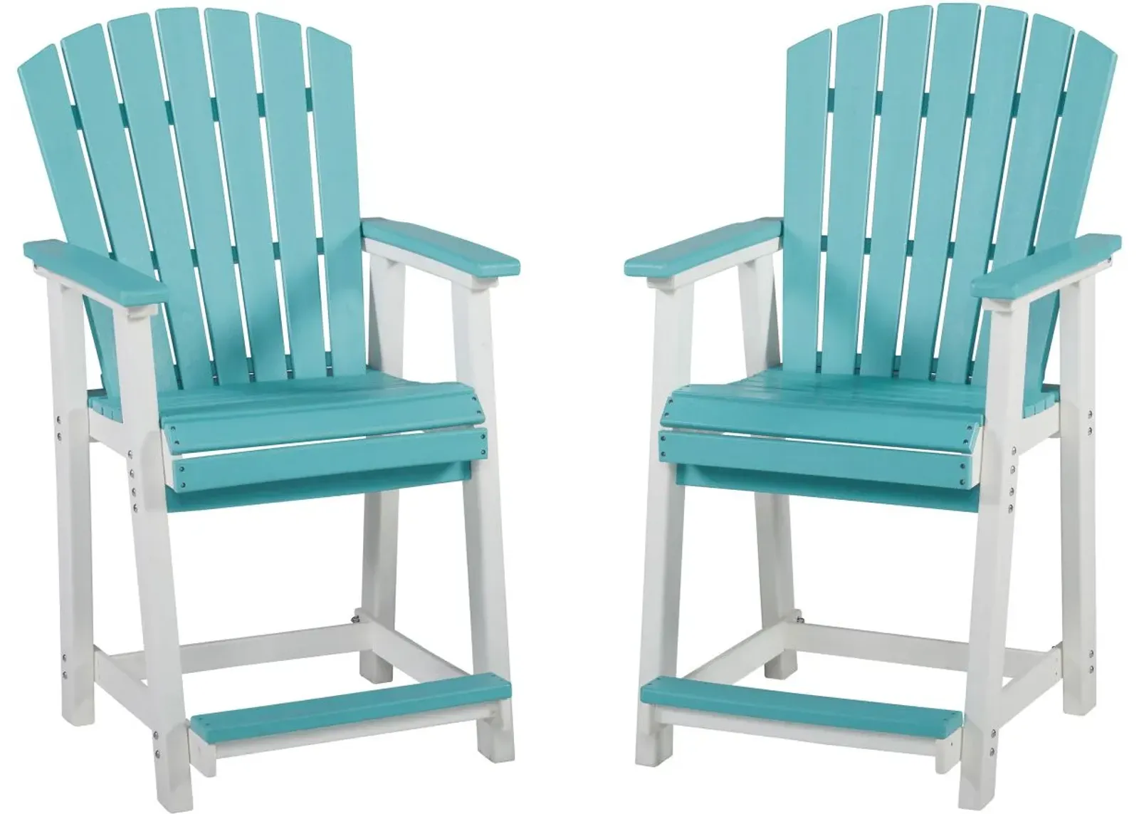 Signature Design by Ashley® Eisely 2-Piece Turquoise Outdoor Counter Height Bar Stool Set