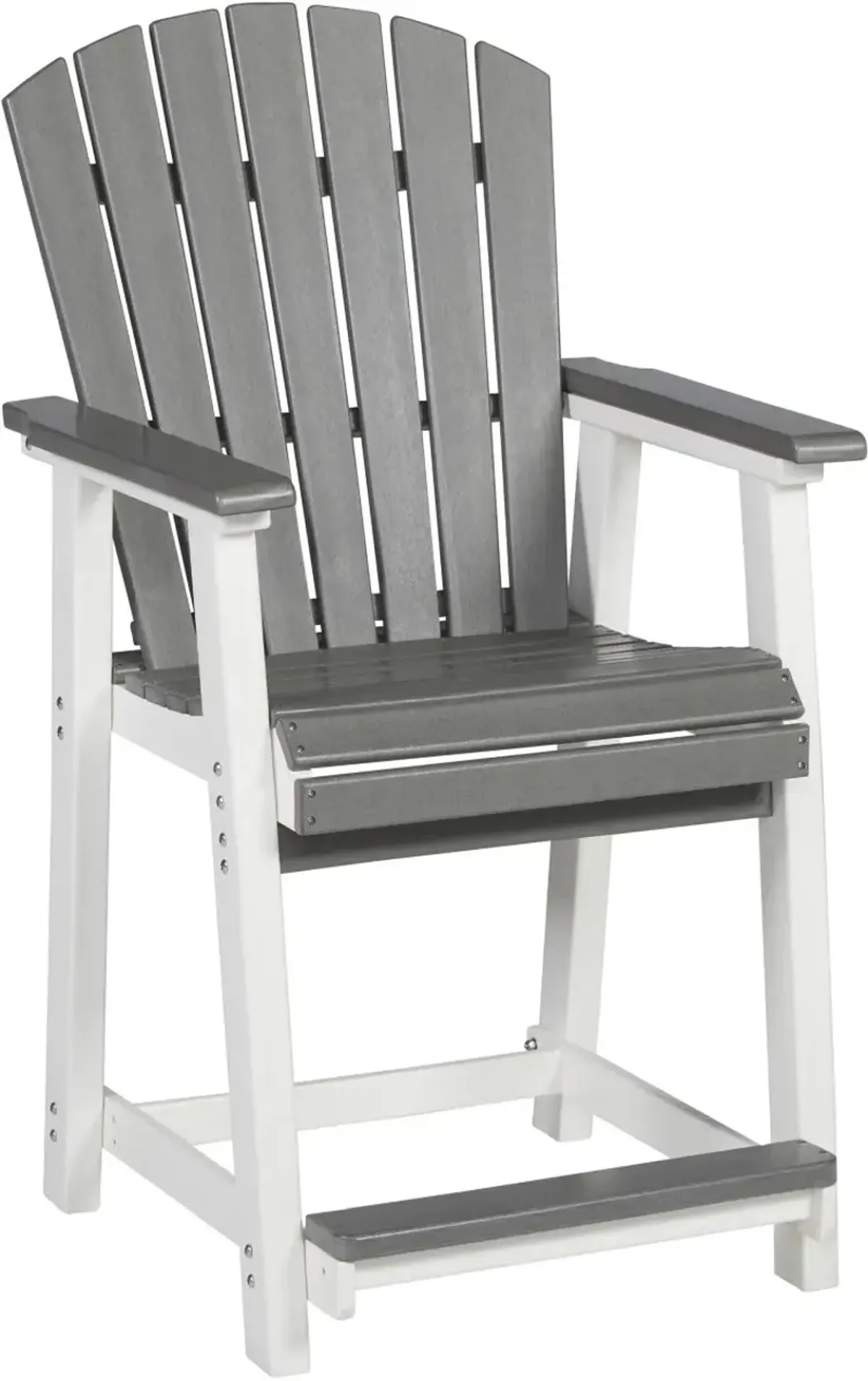 Signature Design by Ashley® Transville 2-Piece Gray/White Polyethylene Outdoor Bar Stool