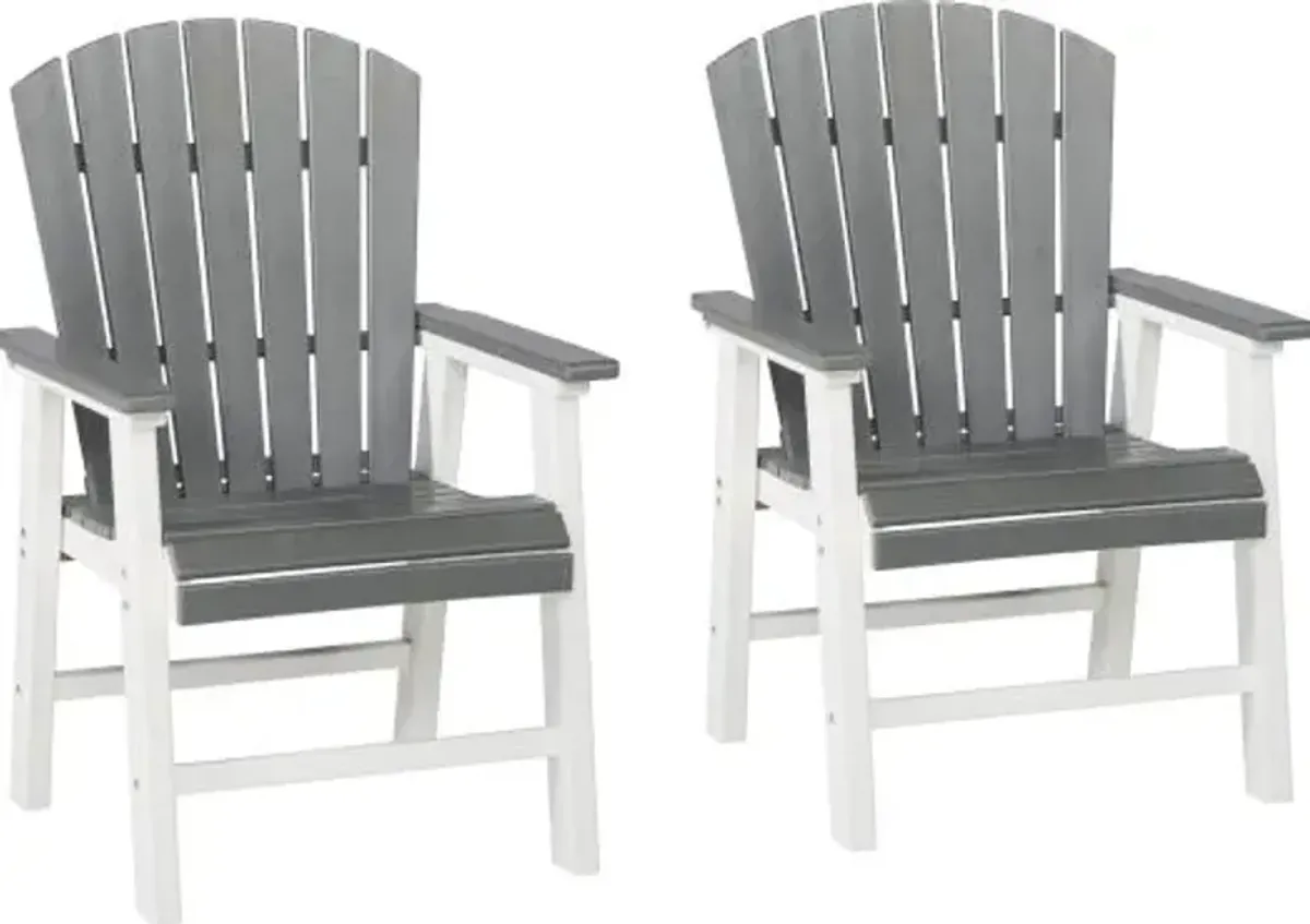 Signature Design by Ashley® Transville Gray/White Set of 2 Dining Arm Chair