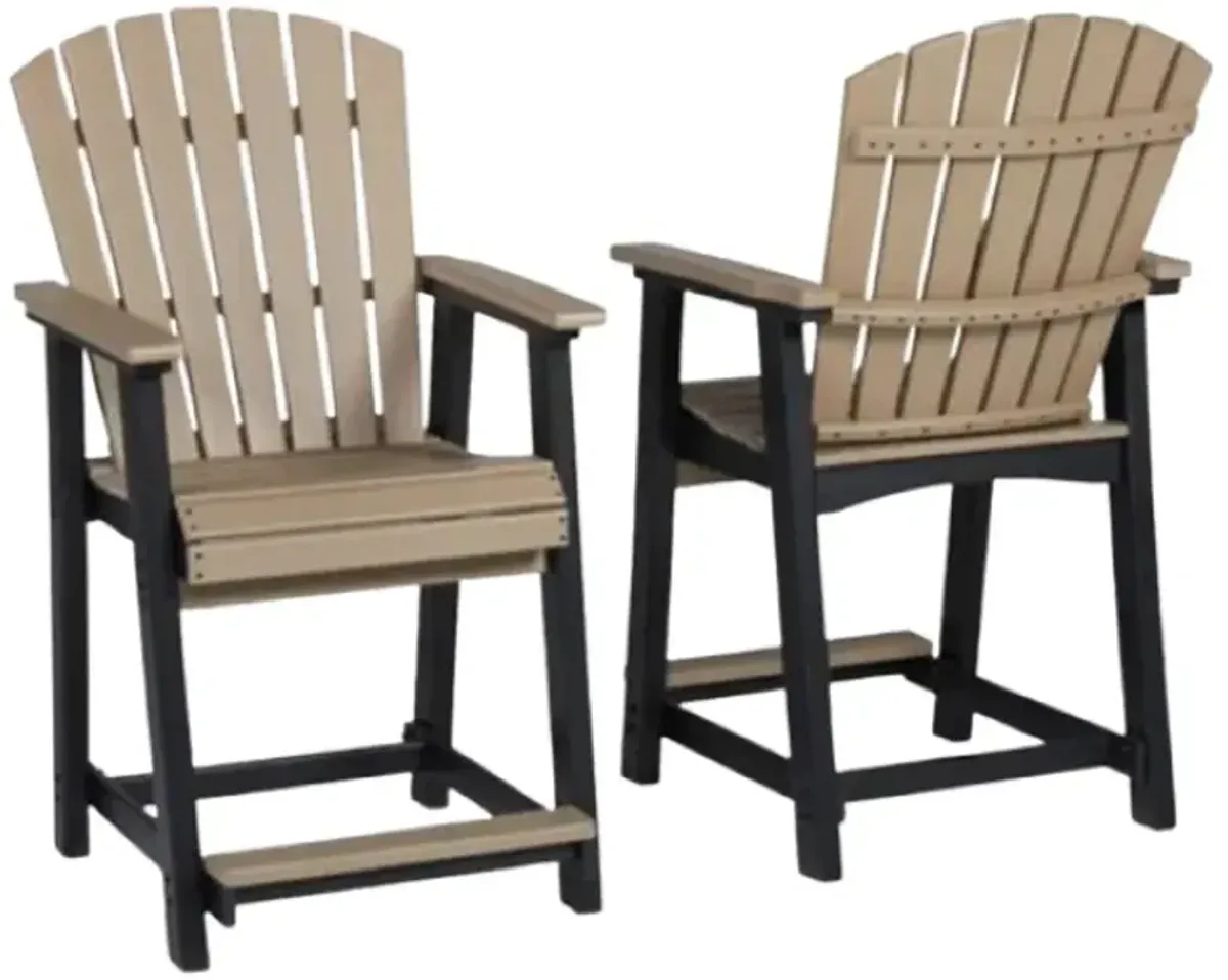 Signature Design by Ashley® Fairen Trail 2-Piece Black/Driftwood Outdoor Counter Stool Set