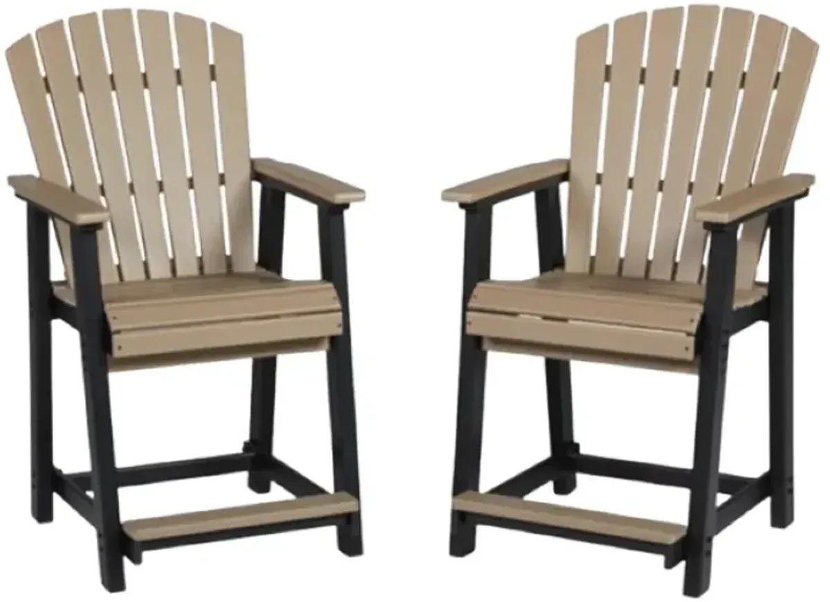 Signature Design by Ashley® Fairen Trail 2-Piece Black/Driftwood Outdoor Counter Stool Set