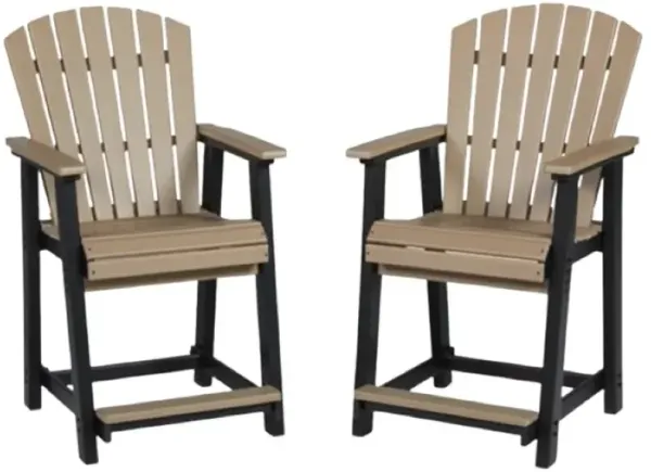 Signature Design by Ashley® Fairen Trail 2-Piece Black/Driftwood Outdoor Counter Stool Set