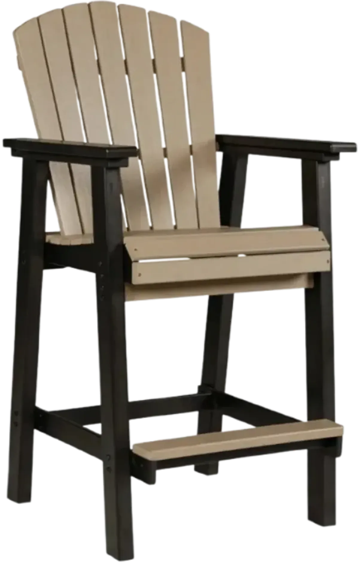 Signature Design by Ashley® Fairen Trail Black/Driftwood Polyethylene/Stainless Steel Outdoor Tall Barstool
