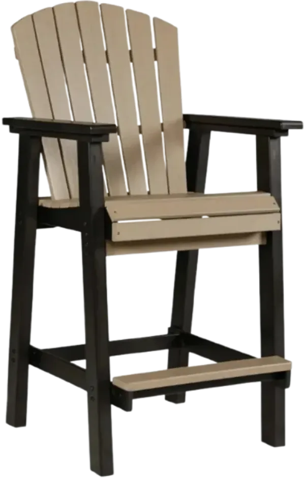 Signature Design by Ashley® Fairen Trail Black/Driftwood Polyethylene/Stainless Steel Outdoor Tall Barstool