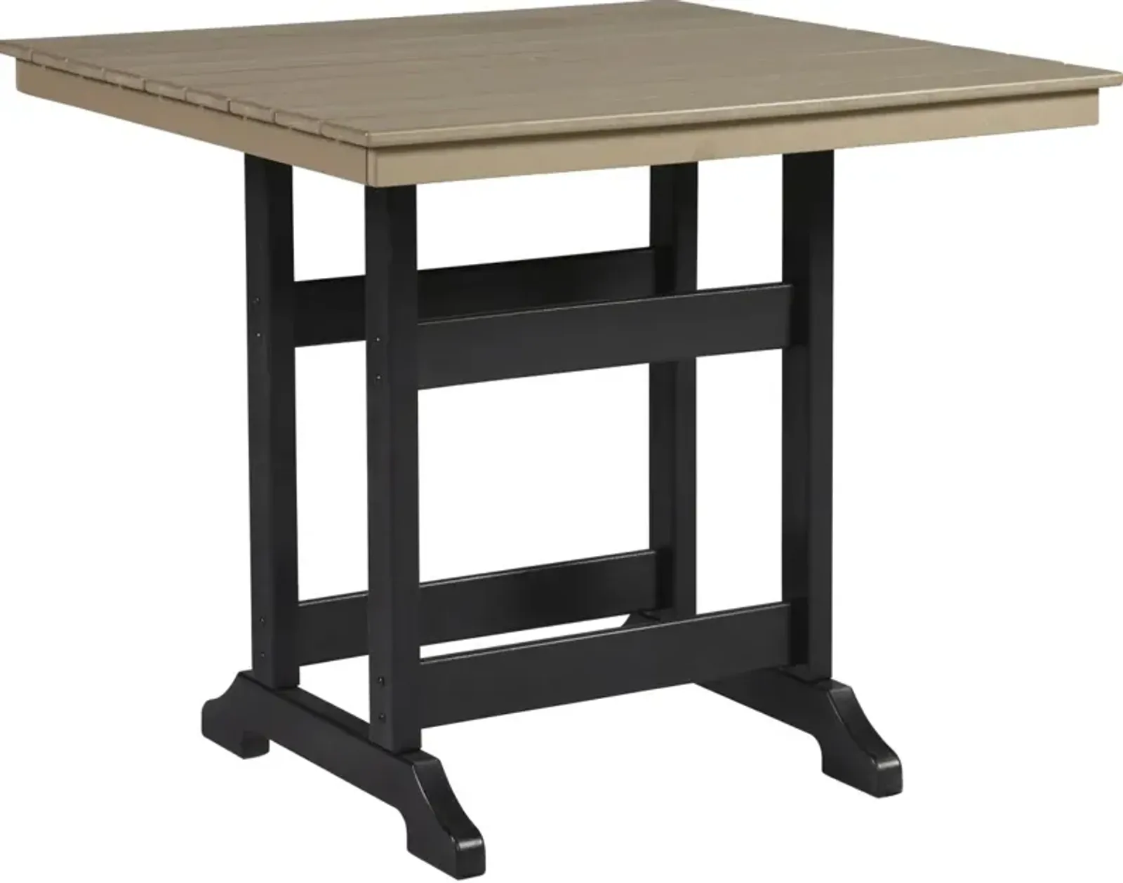 Signature Design by Ashley® Fairen Trail Driftwood Outdoor Counter Height Dining Table with Black Base