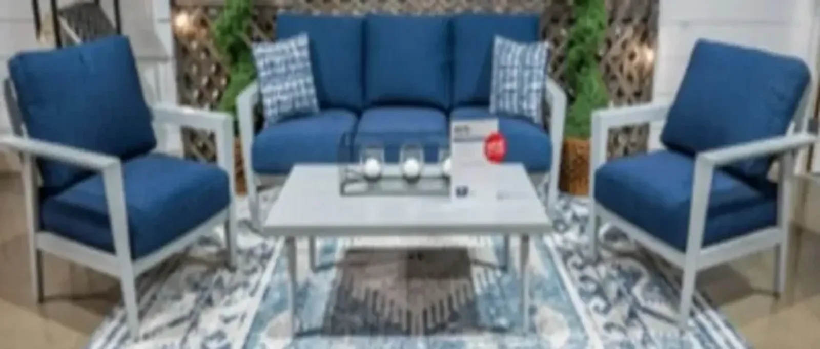 Signature Design by Ashley® Gali 4-Piece Blue/Gray Aluminum Outdoor Dining Table Set