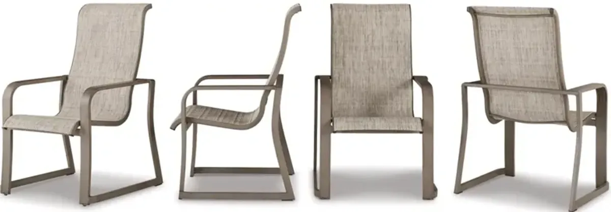 Signature Design by Ashley® Beach Front 4-Piece Beige Outdoor Arm Chair Set