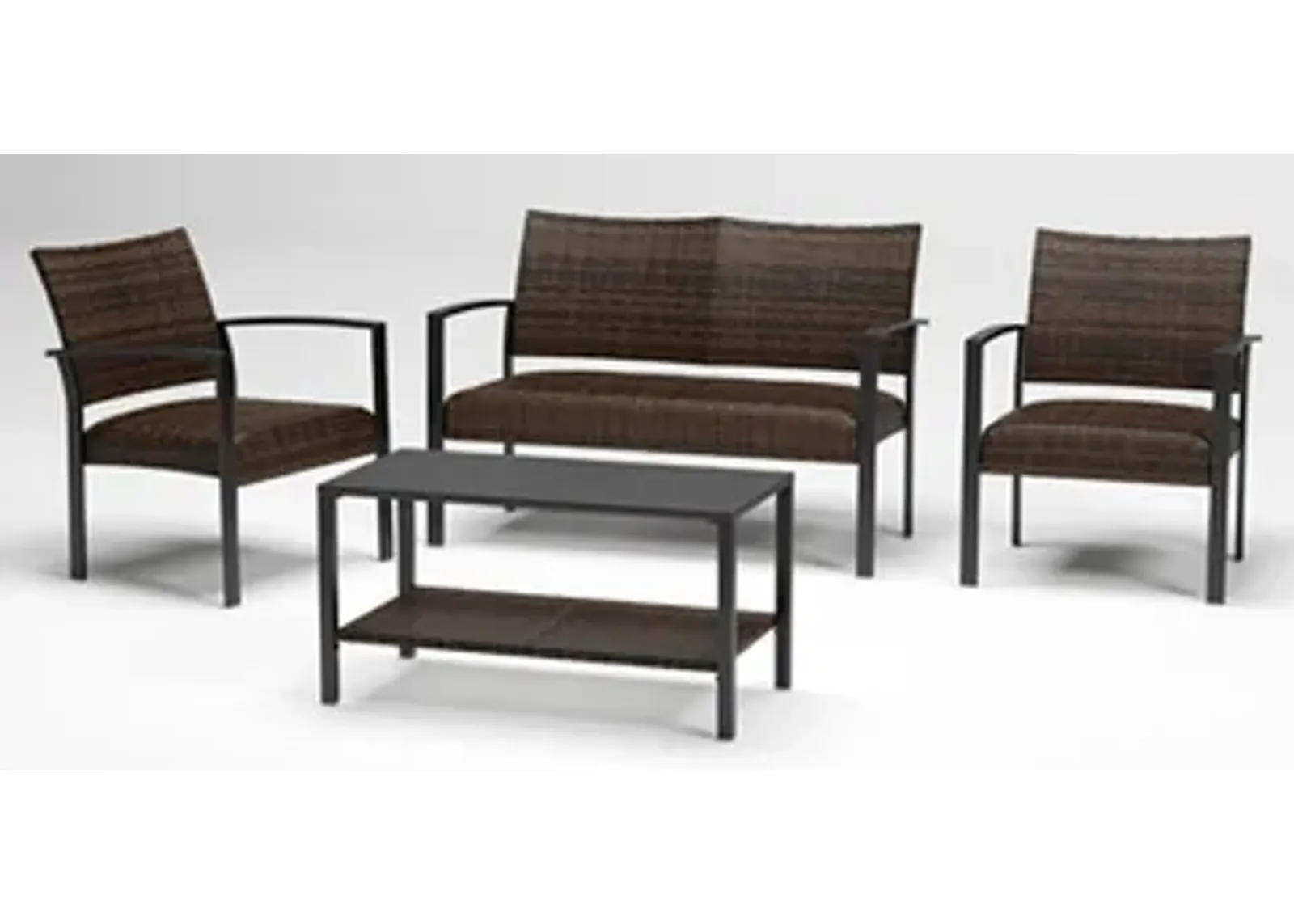 Signature Design by Ashley® Zariyah 4-Piece Dark Brown Outdoor Conversation Set