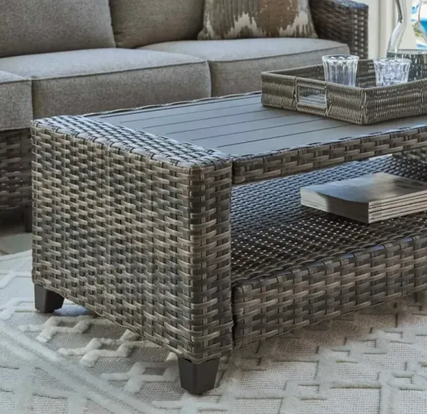Signature Design by Ashley® Oasis Court 4-Piece Gray Aluminum/Fabric/Resin Outdoor Conversation Set