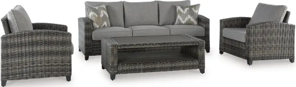 Signature Design by Ashley® Oasis Court 4-Piece Gray Outdoor Set