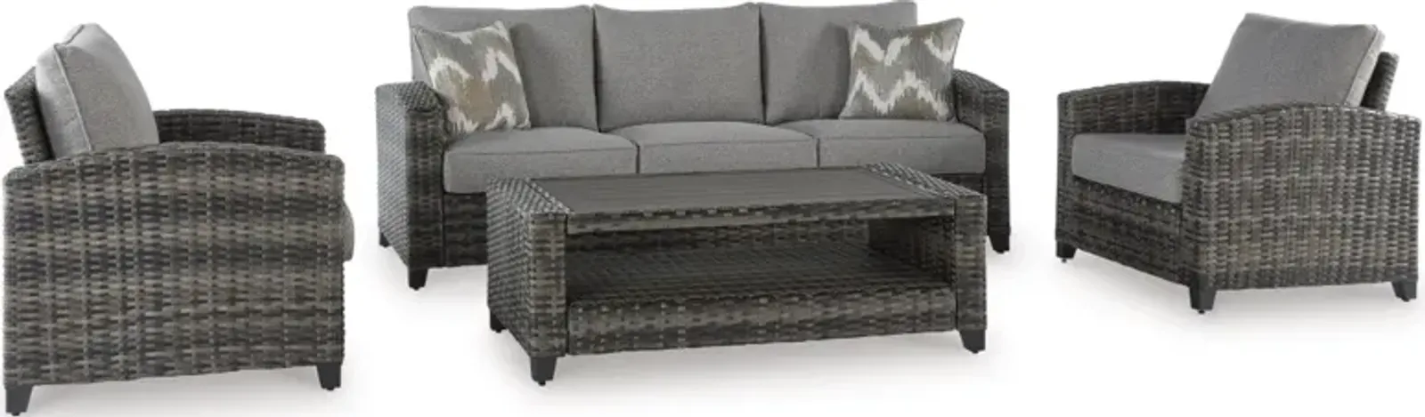 Signature Design by Ashley® Oasis Court 4-Piece Gray Outdoor Set