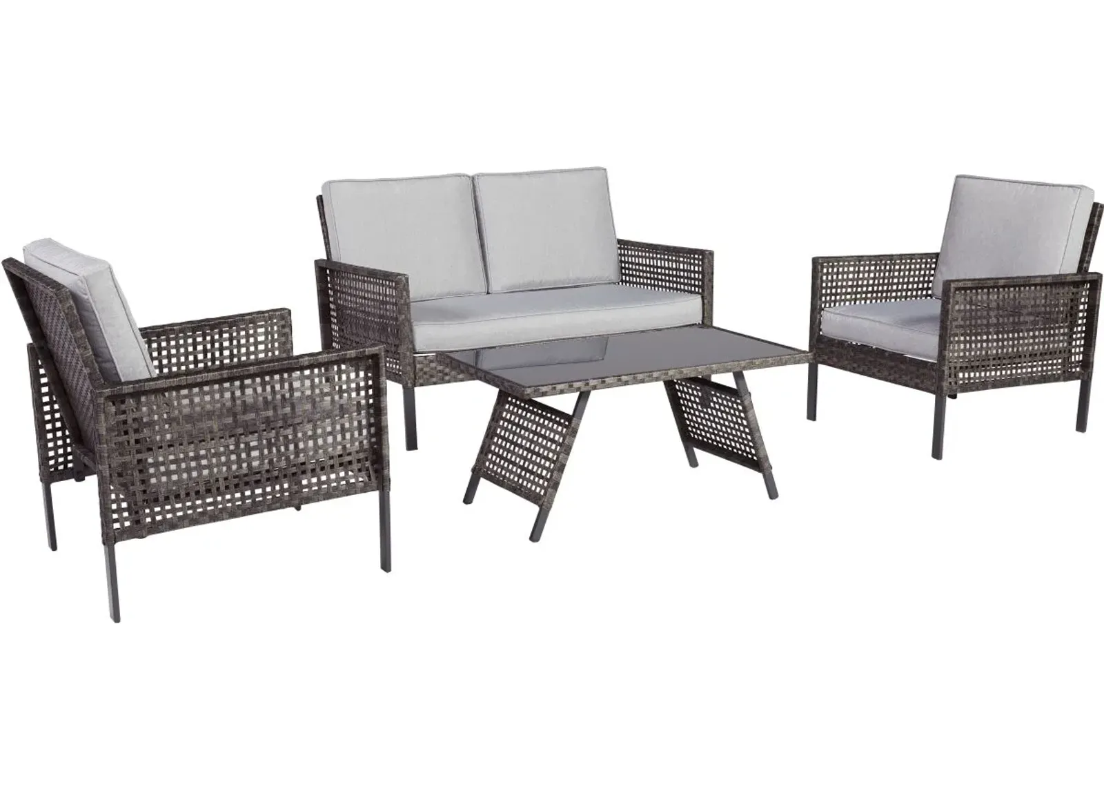 Signature Design by Ashley® Lainey 4-Piece Brown/Grey Outdoor Gathering Set