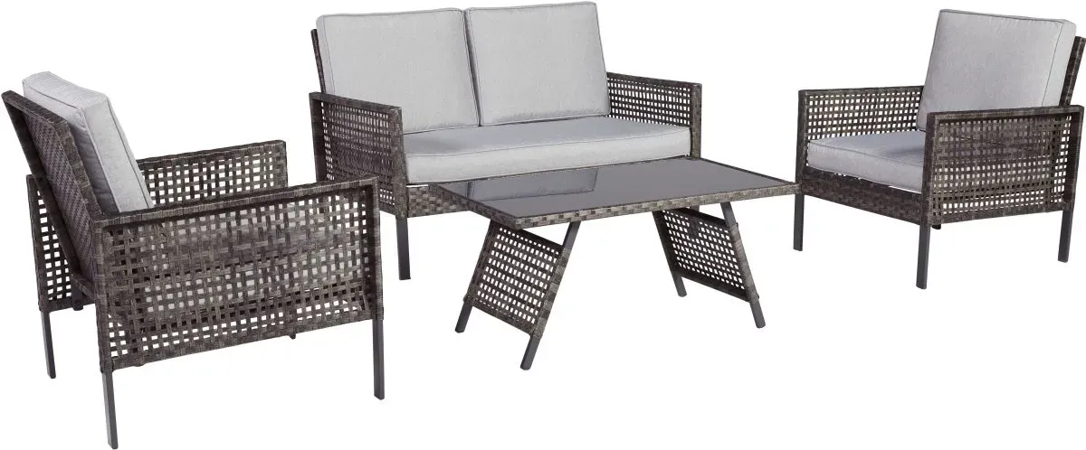 Signature Design by Ashley® Lainey 4-Piece Brown/Grey Outdoor Gathering Set