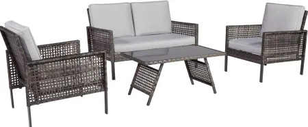 Signature Design by Ashley® Lainey 4-Piece Brown/Grey Outdoor Gathering Set