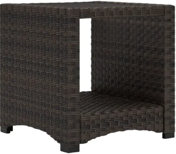 Signature Design by Ashley® Windglow Brown Outdoor Aluminum/Resin Wicker End Table
