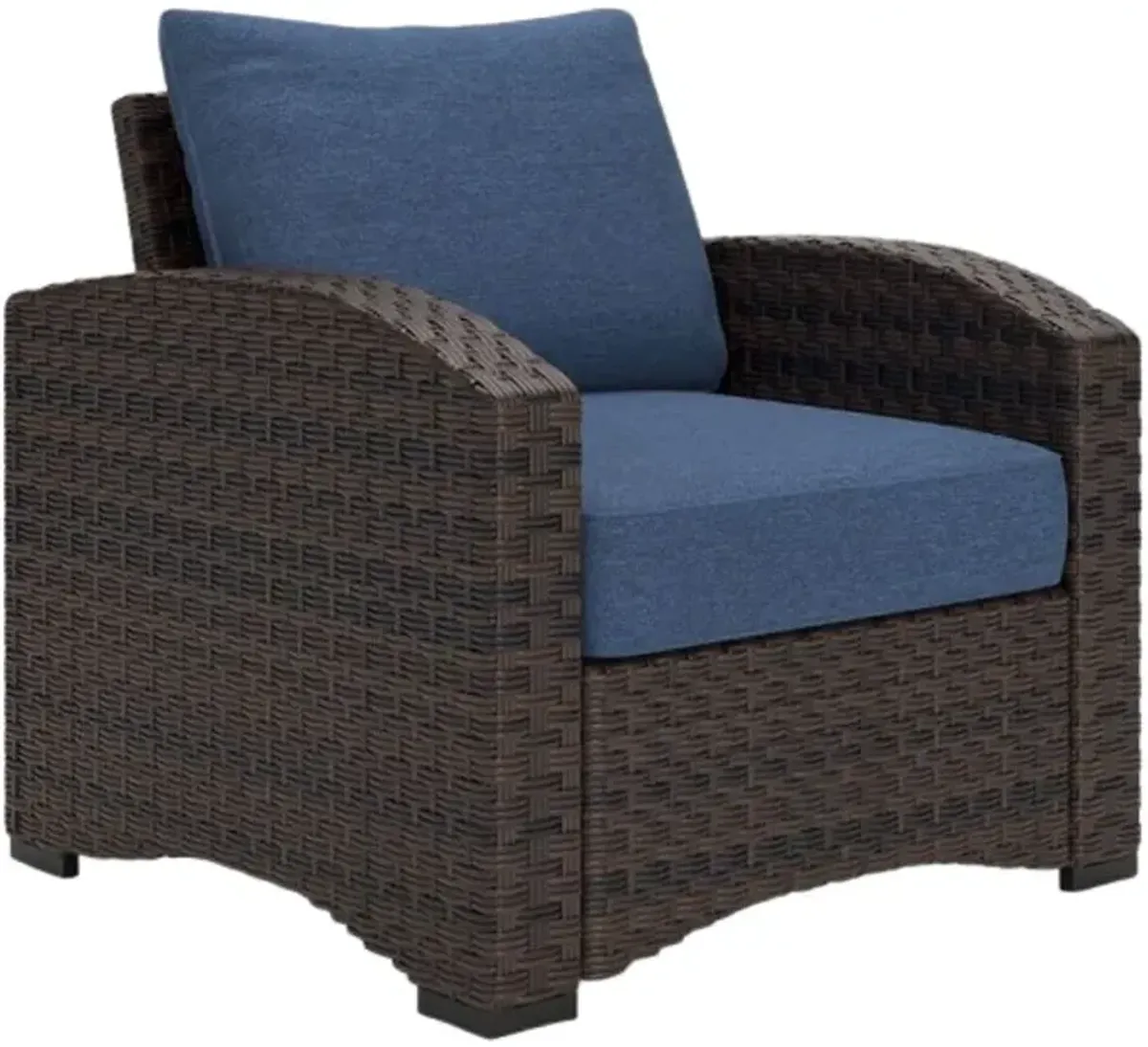 Signature Design by Ashley® Windglow Blue/Brown Nuvella/Wicker Outdoor Lounge Chair