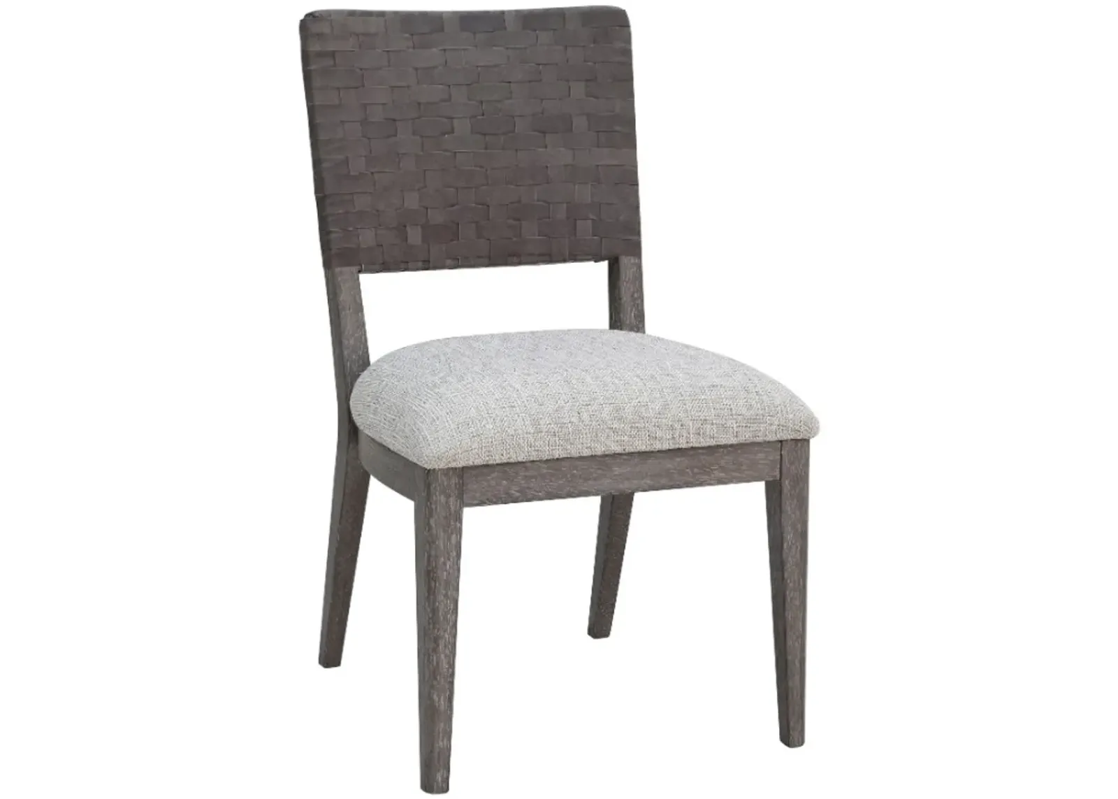 Drew & Jonathan Home Griffith Alabaster/Smoked Oyster Woven Back Side Chair