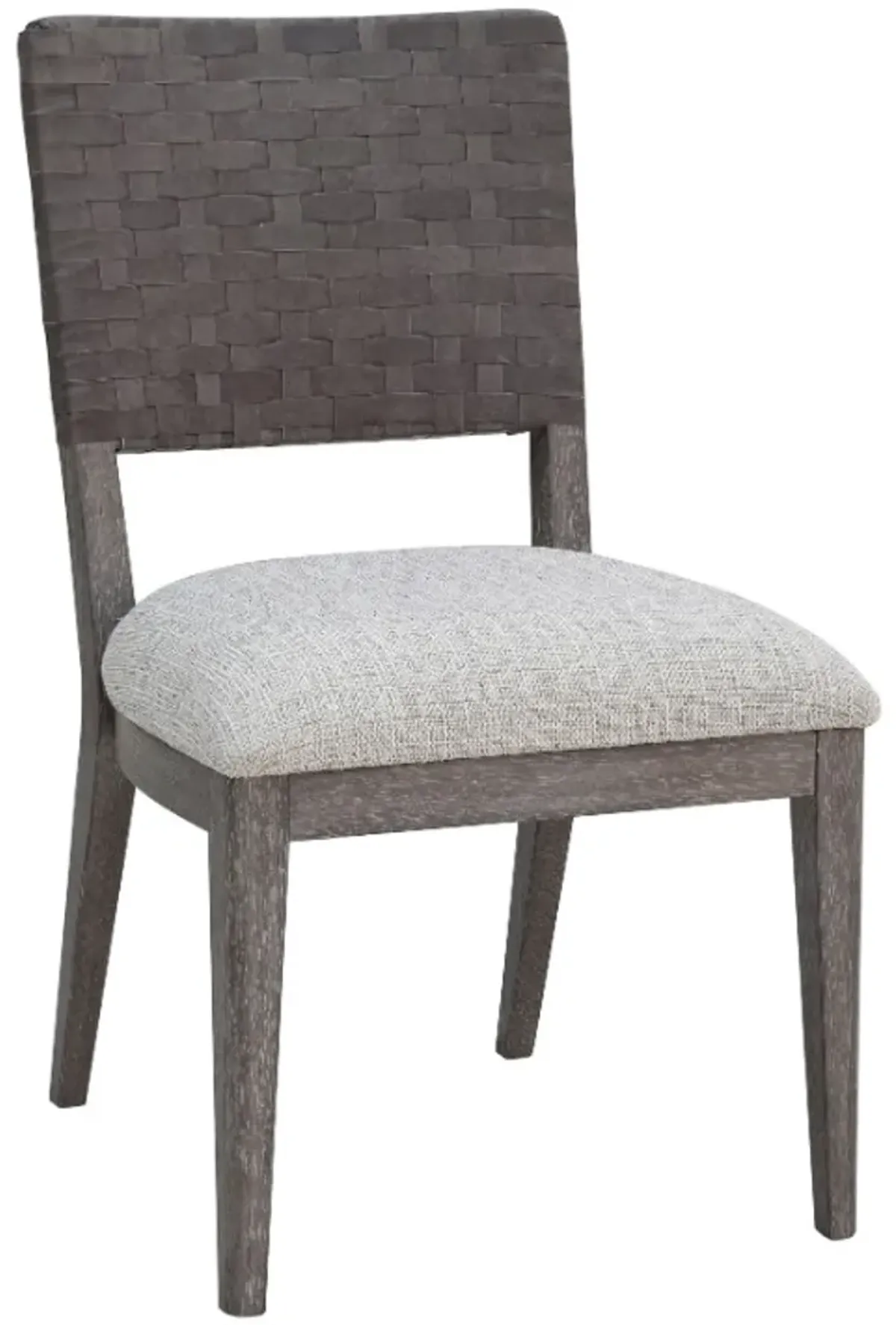 Drew & Jonathan Home Griffith Alabaster/Smoked Oyster Woven Back Side Chair