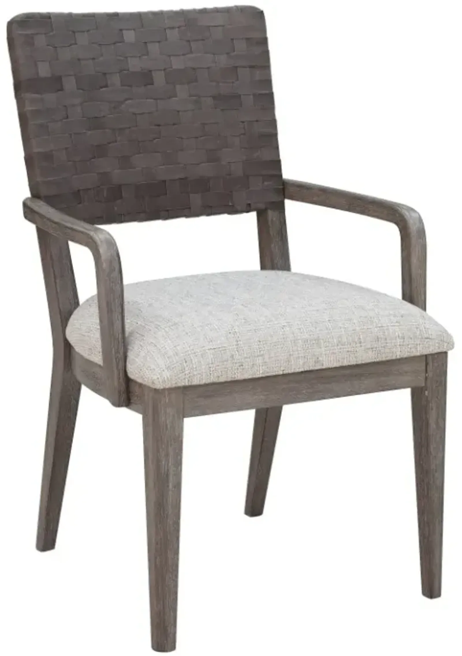 Drew & Jonathan Home Griffith Alabaster/Smoked Oyster Woven Back Arm Chair