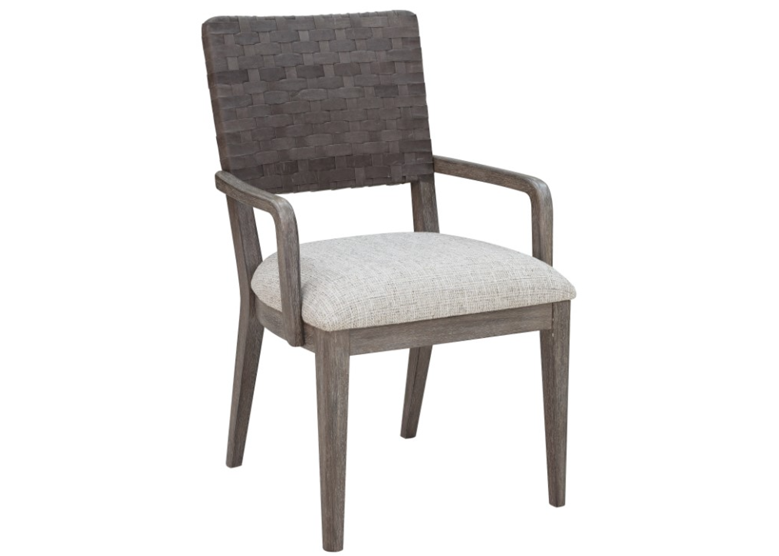 Drew & Jonathan Home Griffith Alabaster/Smoked Oyster Woven Back Arm Chair