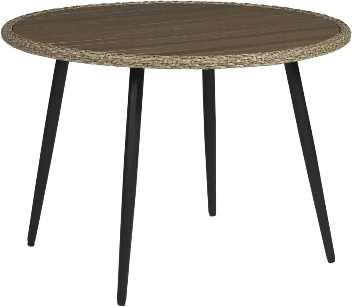 Signature Design by Ashley® Amaris Brown Outdoor Dining Table with Black Tapper Legs